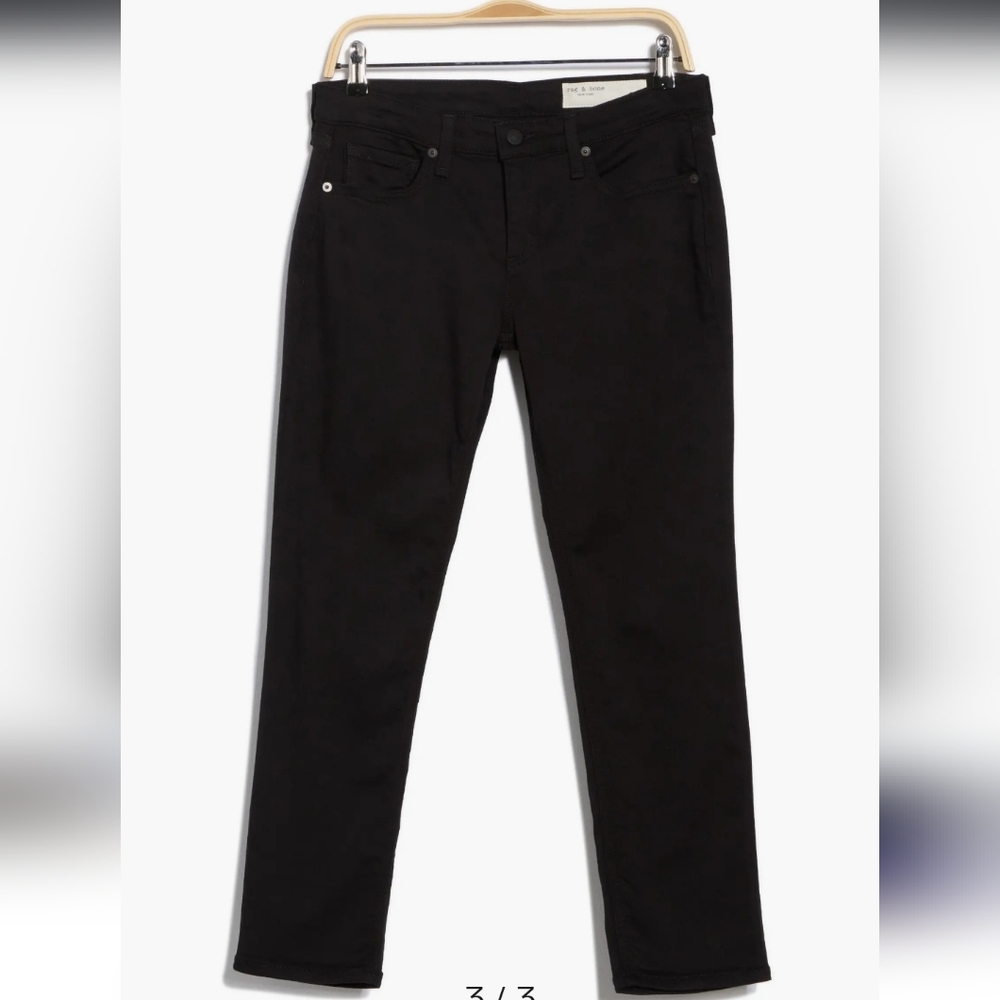 Rag & Bone Black Jeans Dylan Low Rise Slim Boyfriend 31 New - Picture 3 of 13